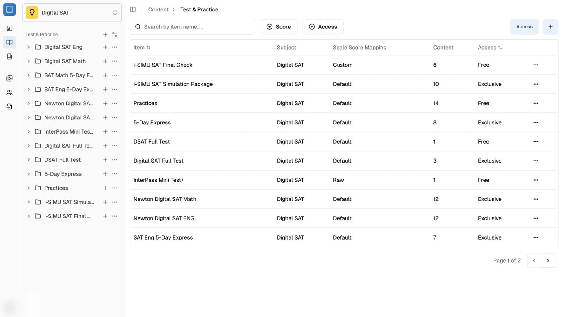 Manage test sets in one catalog.
